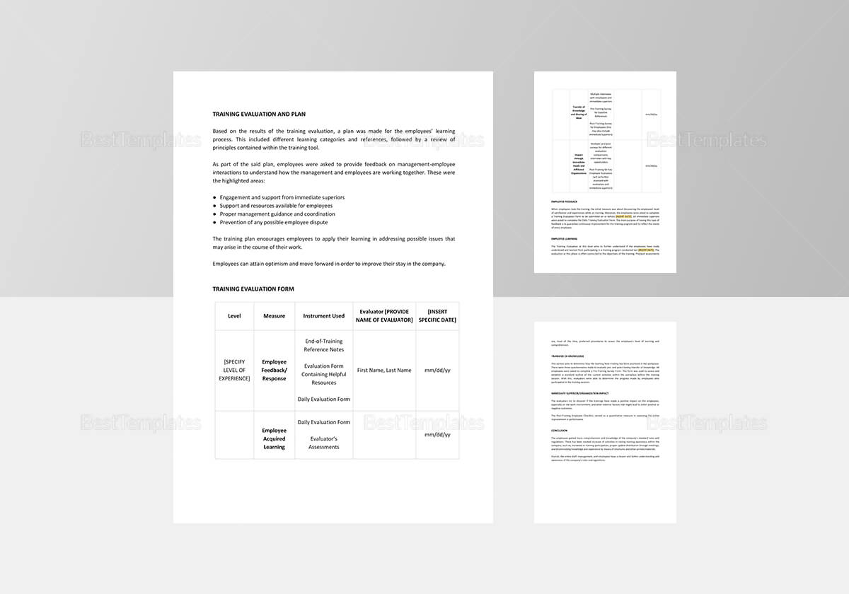 Training Evaluation Report Template With Regard To Training Feedback Report Template