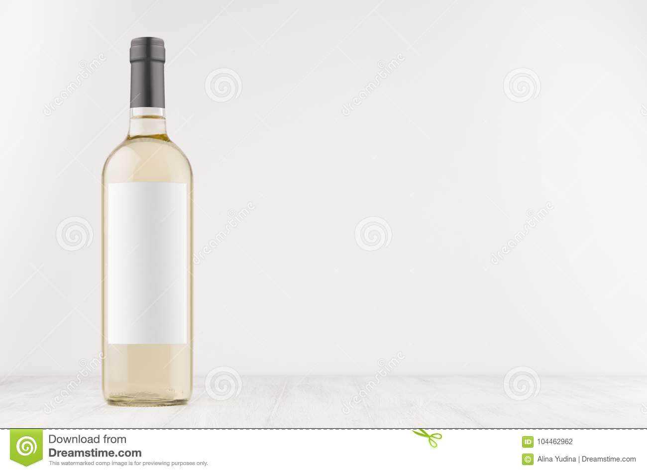 Transparent White Wine Bottle With Blank White Label On In Blank Wine Label Template