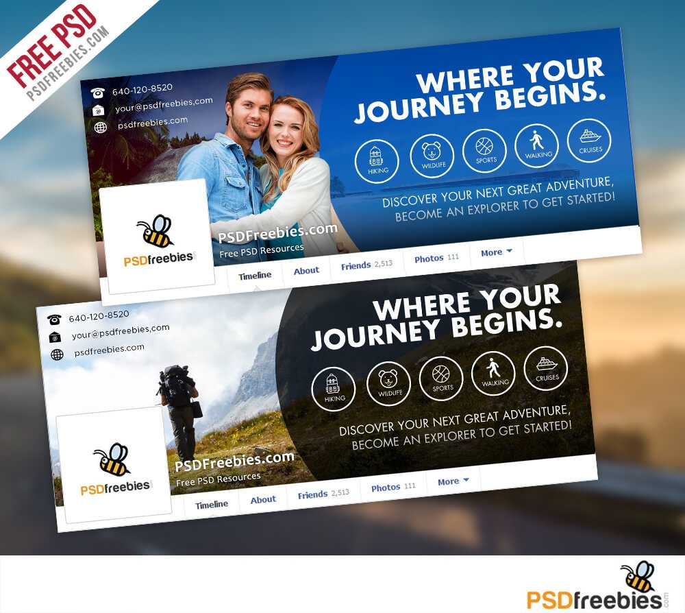 Travel Facebook Timeline Covers Free Psd Templates Inside Facebook Banner Template Psd