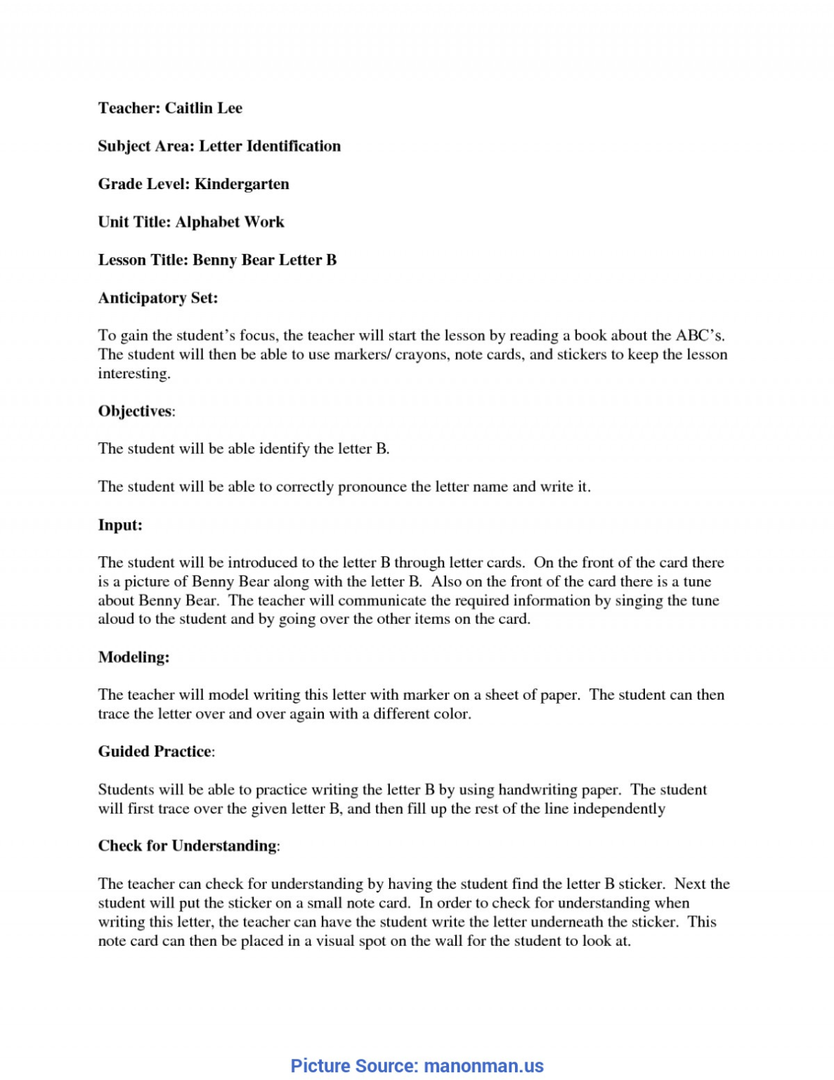 Madeline Hunter Lesson Plan Blank Template