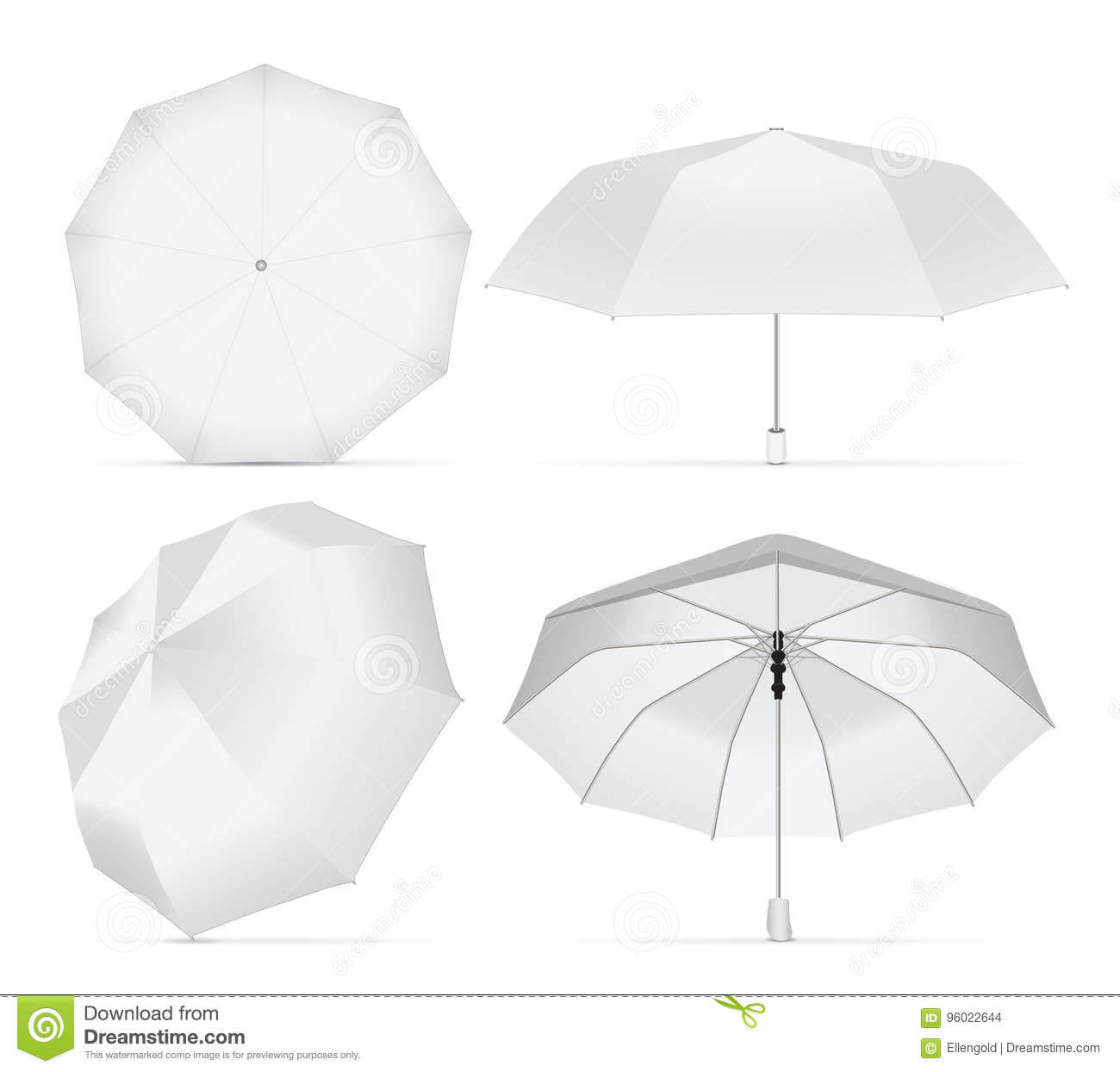Umbrella For Your Design And Logo. Stock Vector For Blank Umbrella Template