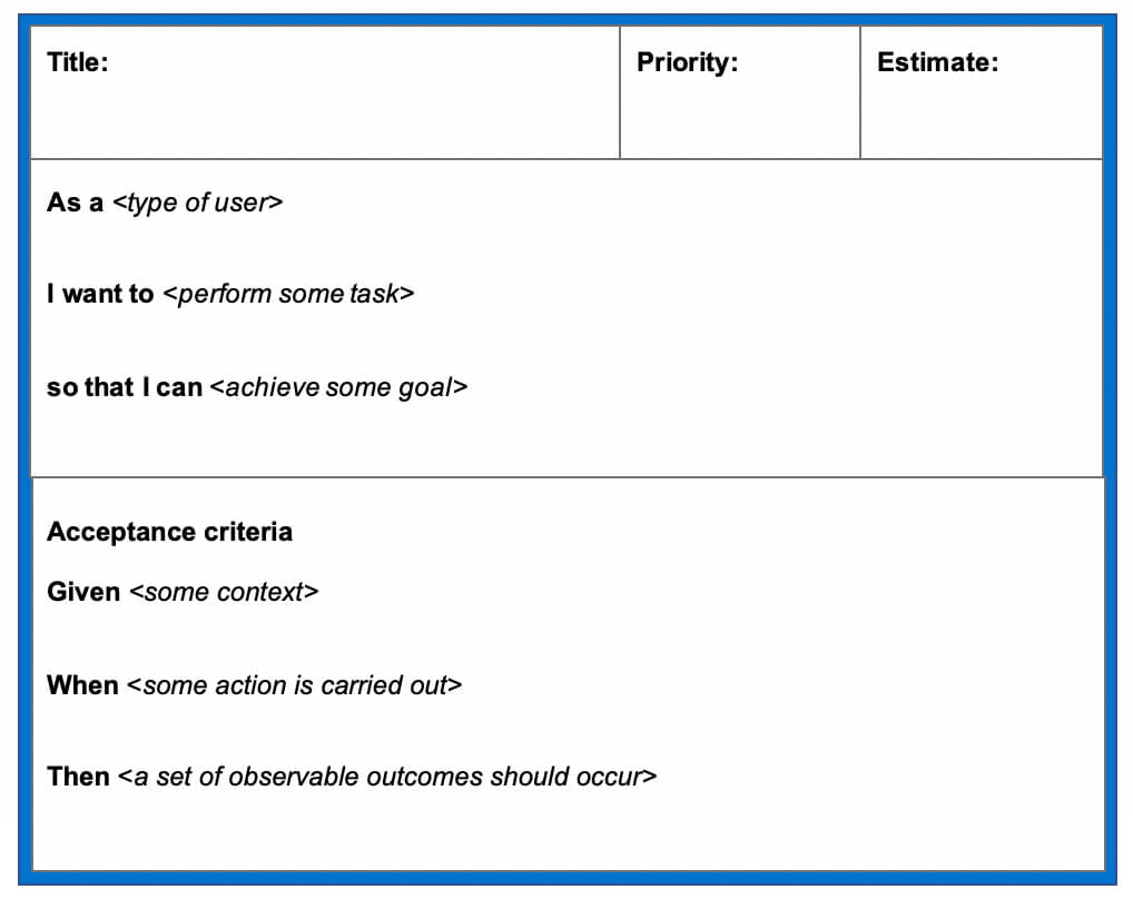 User Story Template Examples For Product Managers | Aha! For User Story Template Word