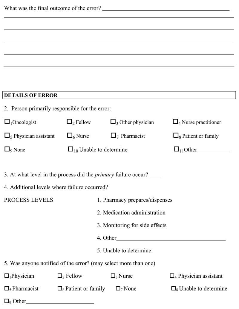 Using Home Visits To Understand Medication Errors In Regarding Medication Incident Report Form Template
