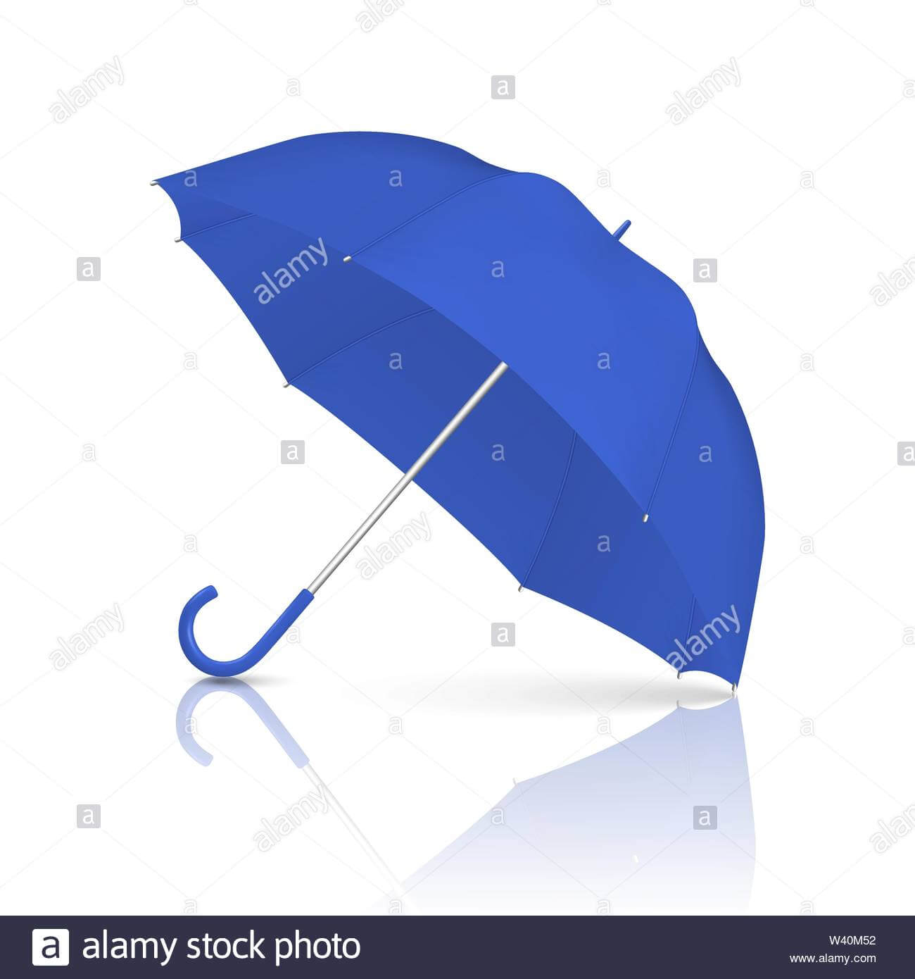 Vector 3D Realistic Render Blue Blank Umbrella Icon Closeup Regarding Blank Umbrella Template