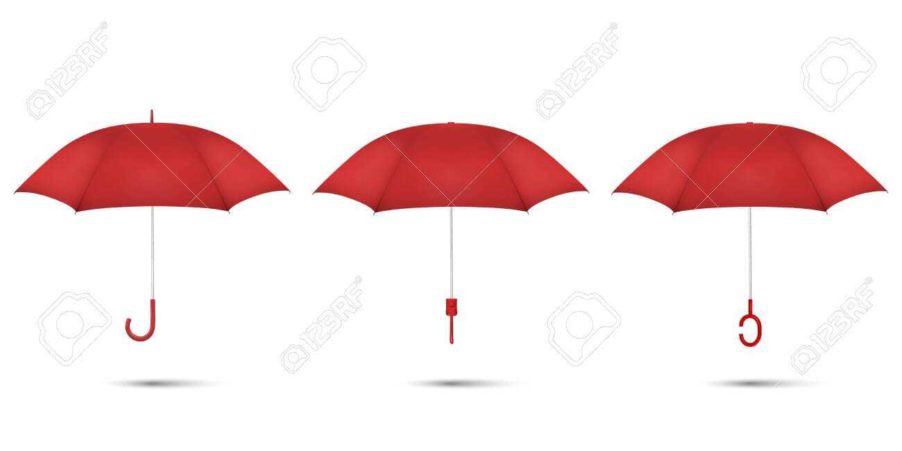 Download Vector 3D Realistic Render Red Blank Umbrella Icon Set Closeup.. with Blank Umbrella Template ...