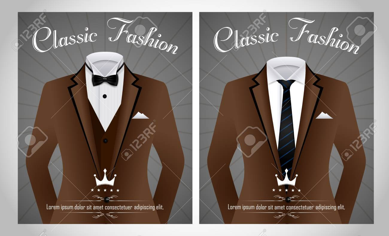 Vector Illustration Of Business Suit Template With Black Tie.. Within Tie Banner Template