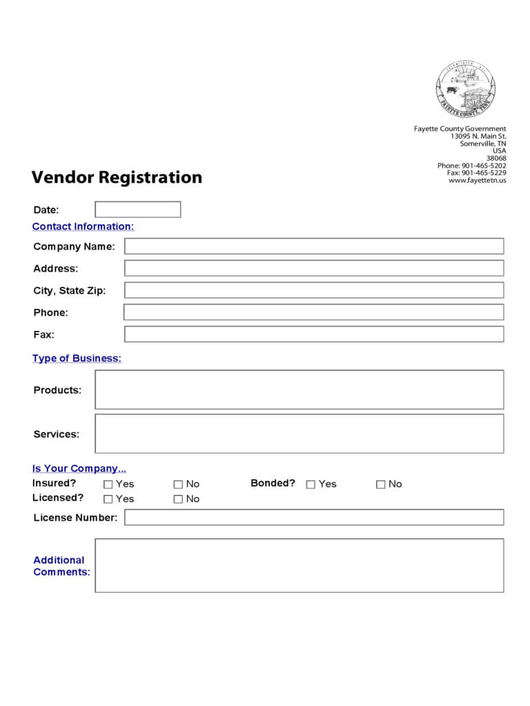 Vendor Registration Form – 6 Free Templates In Pdf, Word With Regard To Registration Form Template Word Free