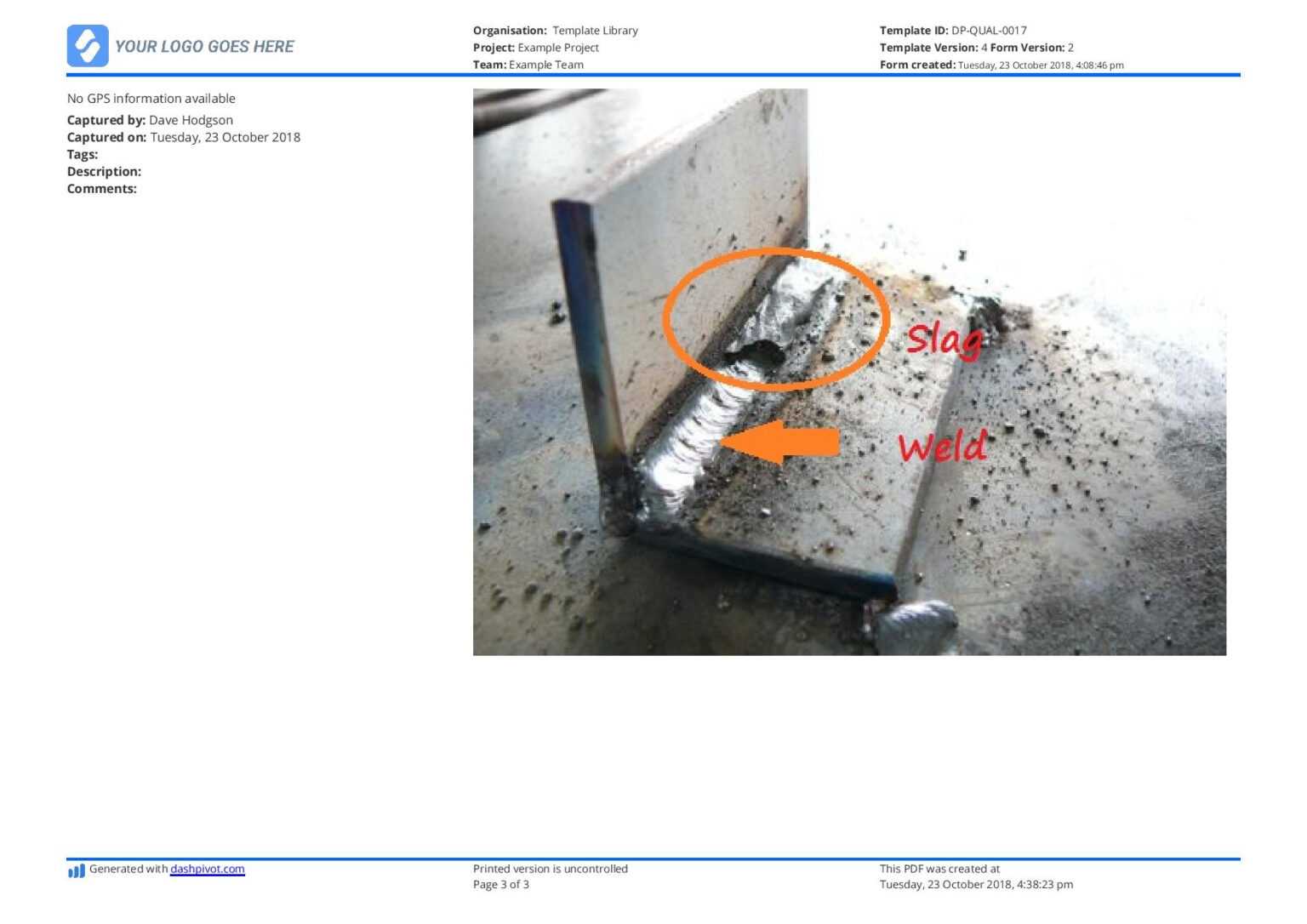 The Amusing Welding Inspection Report Template Visual Weld Form Xls And ...