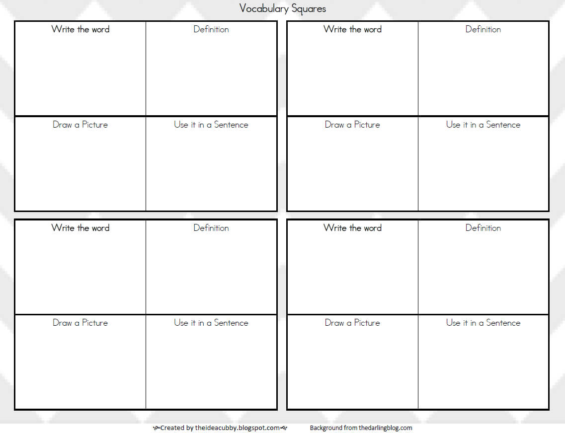 Vocabulary Words Worksheet Template Intended For Vocabulary Words Worksheet Template