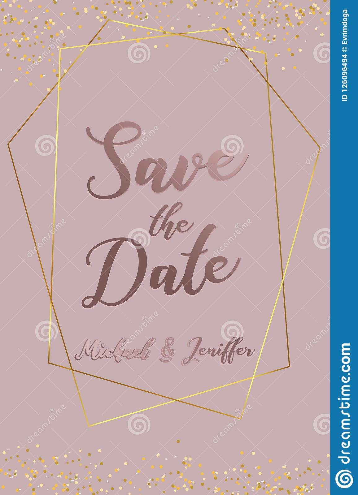 Wedding Invitation, Thank You Card, Save The Date Card With Save The Date Banner Template