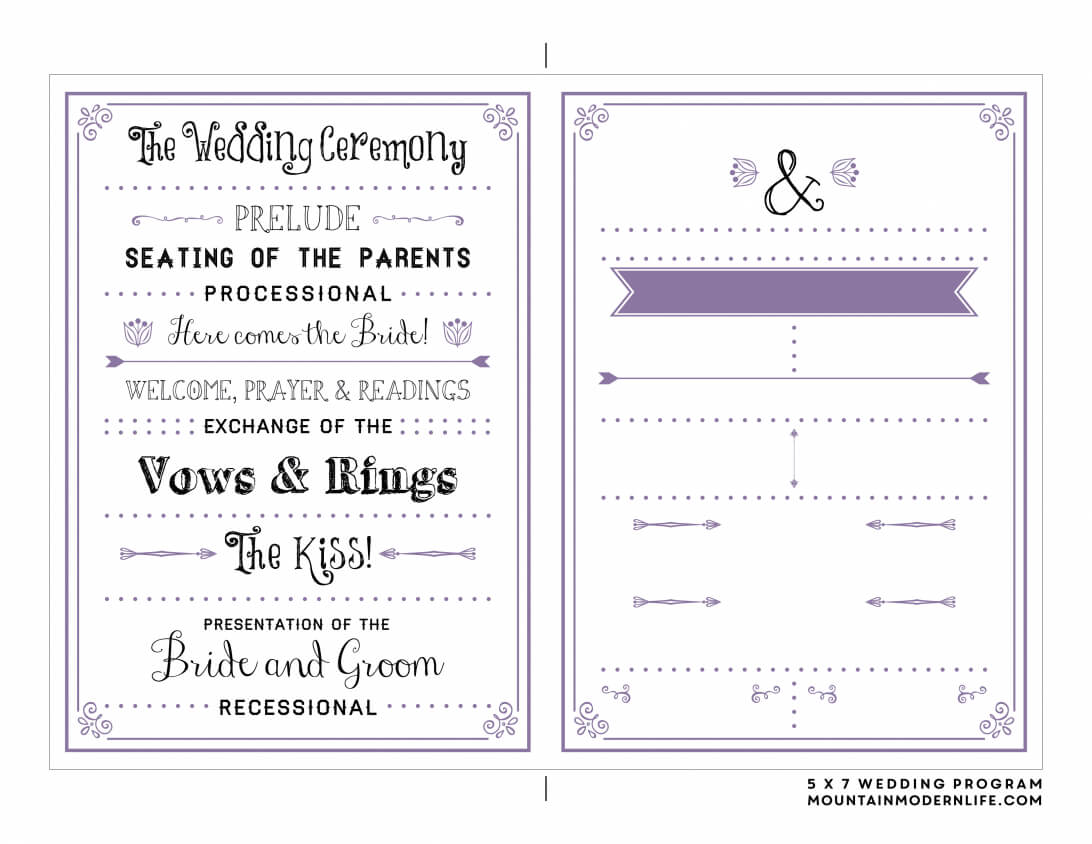 Wedding Itinerary Template Editable Free Download Word Inside Free Printable Wedding Program Templates Word