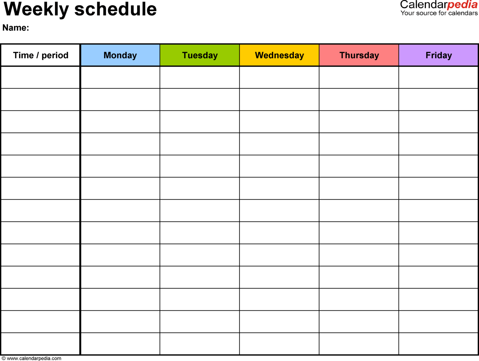 Weekly Activity Calendar Template Yerde Pertaining To Blank Activity