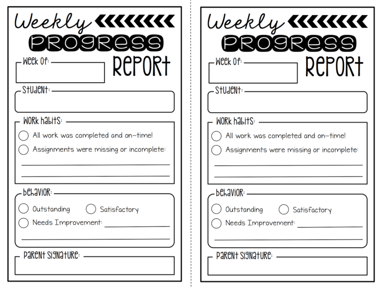 Weekly Behavior Report Template ] Search Results For throughout