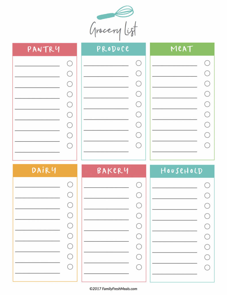 Weekly Meal Plan Worksheet – Colona.rsd7 For Blank Meal Plan Template