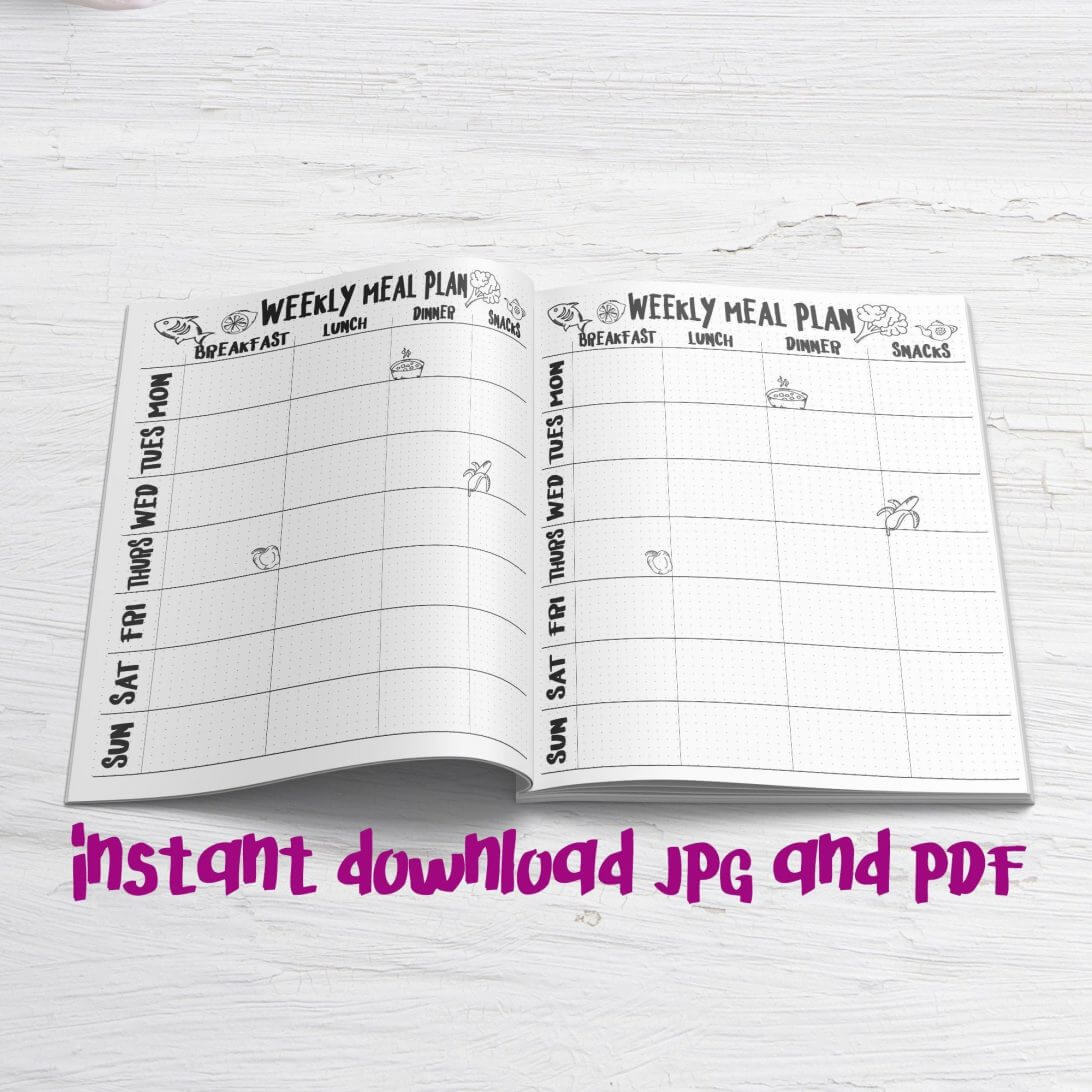 free meal planner bullet journal printable