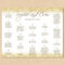 White Gold Sparkles Seating Chart Poster, Table Number With Regard To Wedding Seating Chart Template Word