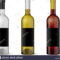 Wine Realistic 3D Bottle With Blank Black Label Template Set In Blank Wine Label Template