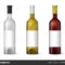 Wine Realistic 3D Bottle With Blank White Label Template Set For Blank Wine Label Template