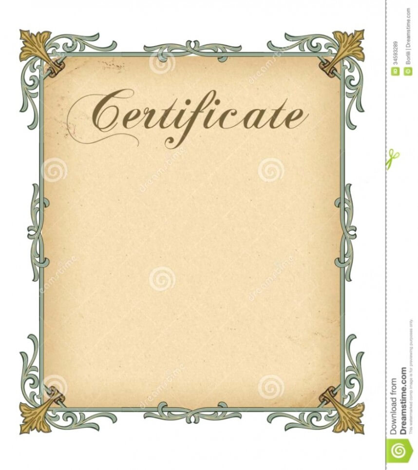 Wonderful Free Blank Certificate Templates Template Ideas In Blank Award Certificate Templates Word