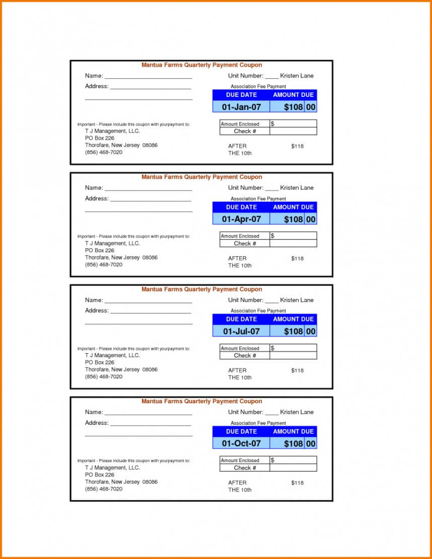 Wonderful Payment Coupon Book Template Ideas Free Loan Regarding Coupon Book Template Word