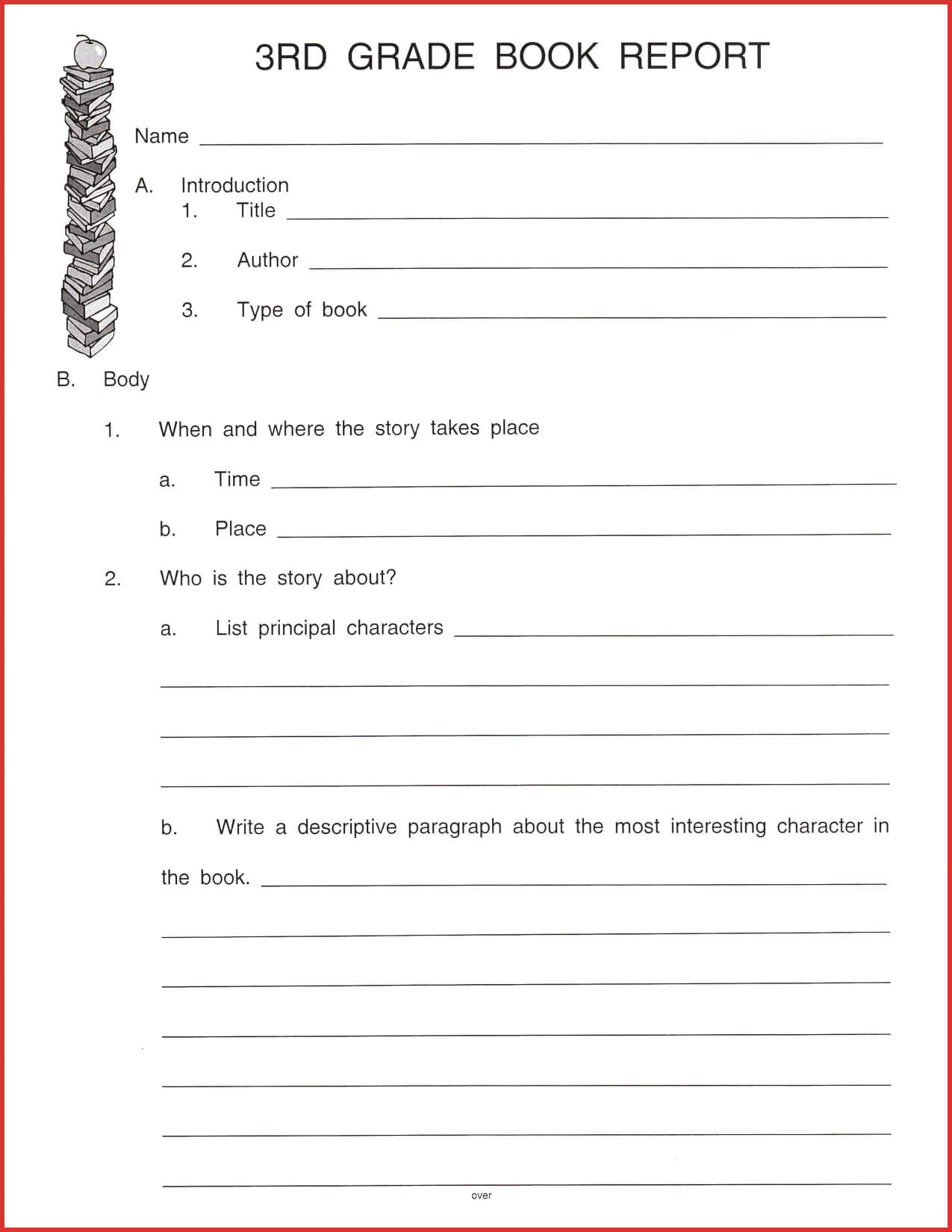 Wondrous Free Book Report Templates Template Ideas Forms For In Second Grade Book Report Template