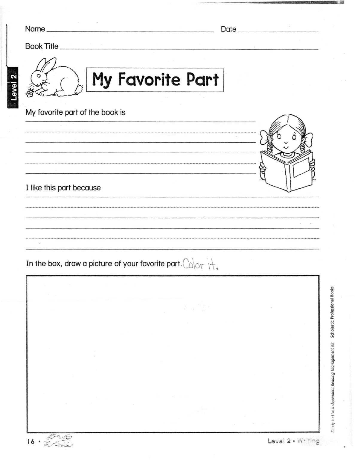 Printable Book Report Template 2nd Grade