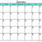 Write On Calendar Template – Colona.rsd7 With Blank Activity Calendar Template